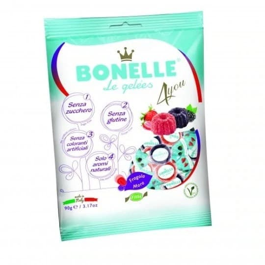 BONELLE Żelki with Blackberry & Strawberry Flavour Without Added Sugar 90 g | Simpatiko – Bonelle packaging