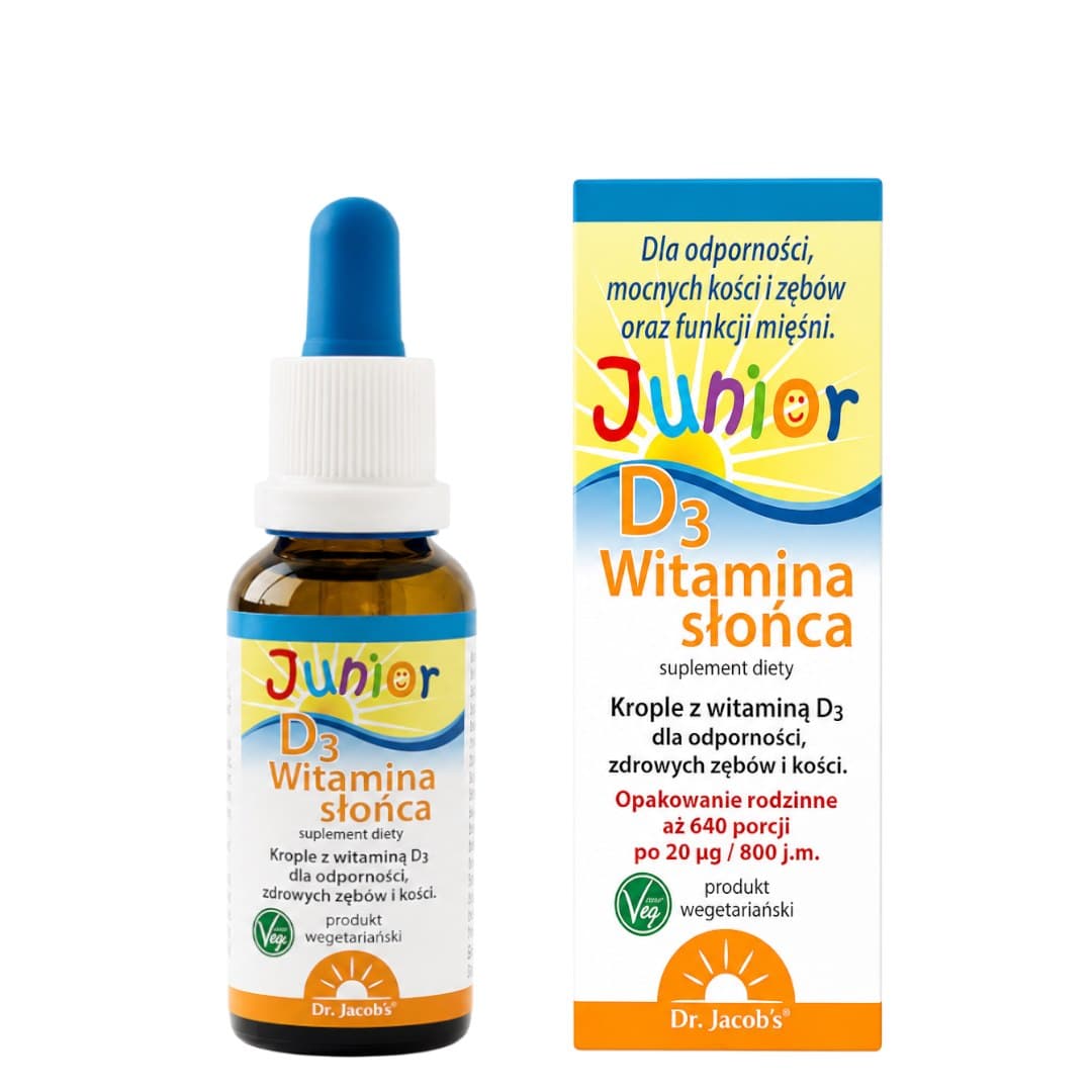 Dr. Jacob's - Junior D3 Vitamina Sun - 20 ml – Dr. Jacob's empaque