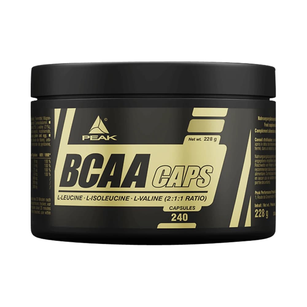 Peak - BCAA Caps - Standard - 228 g / 240 capsules – Peak förpackning