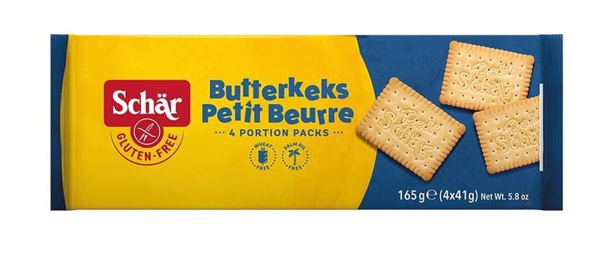 Schär - Butterkeks Petit Beurre - 165g (4x41g) – Schär förpackning