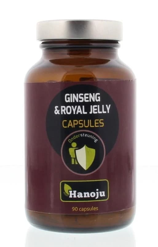 Hanoju - Gelé royale og ginseng - 500 mg, 90 kapsler – emballage