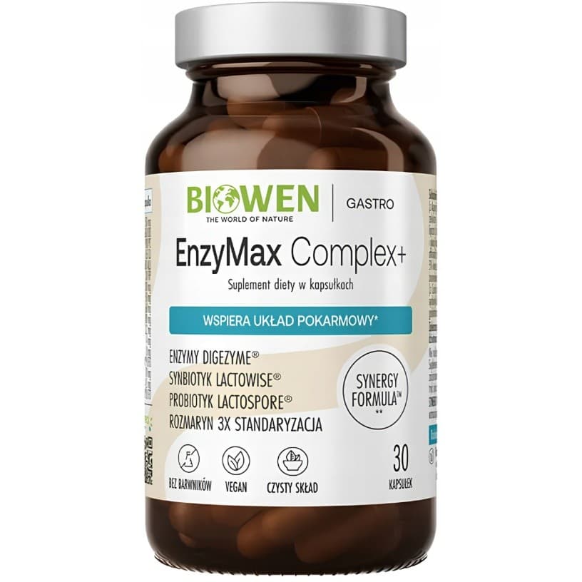 Biowen - EnzyMax Complex+ 30 Capsules – Biowen förpackning