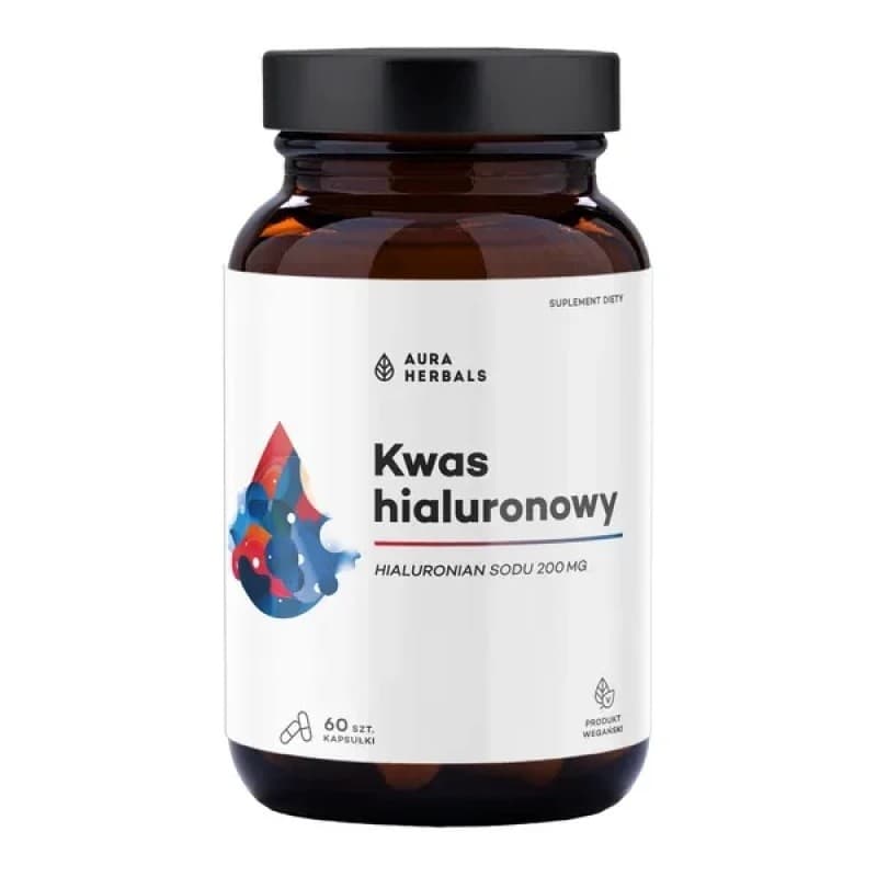 Aura Herbals Ácido Hialurónico 200mg (60 cápsulas) – Aura Herbals empaque