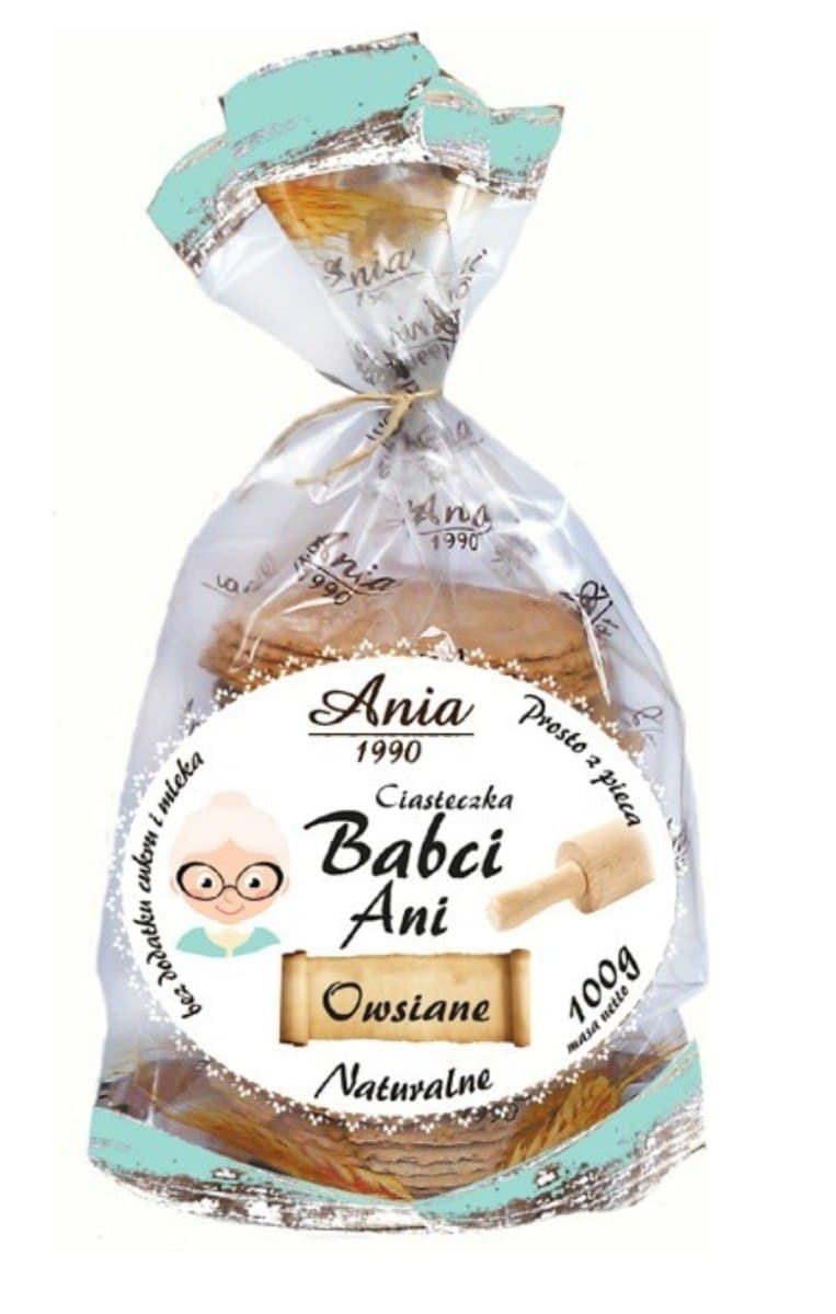 ANIA Grandma Ani's Oatmeal Cookies Without Sugar 100 g | EKO WITAL – Ania packaging
