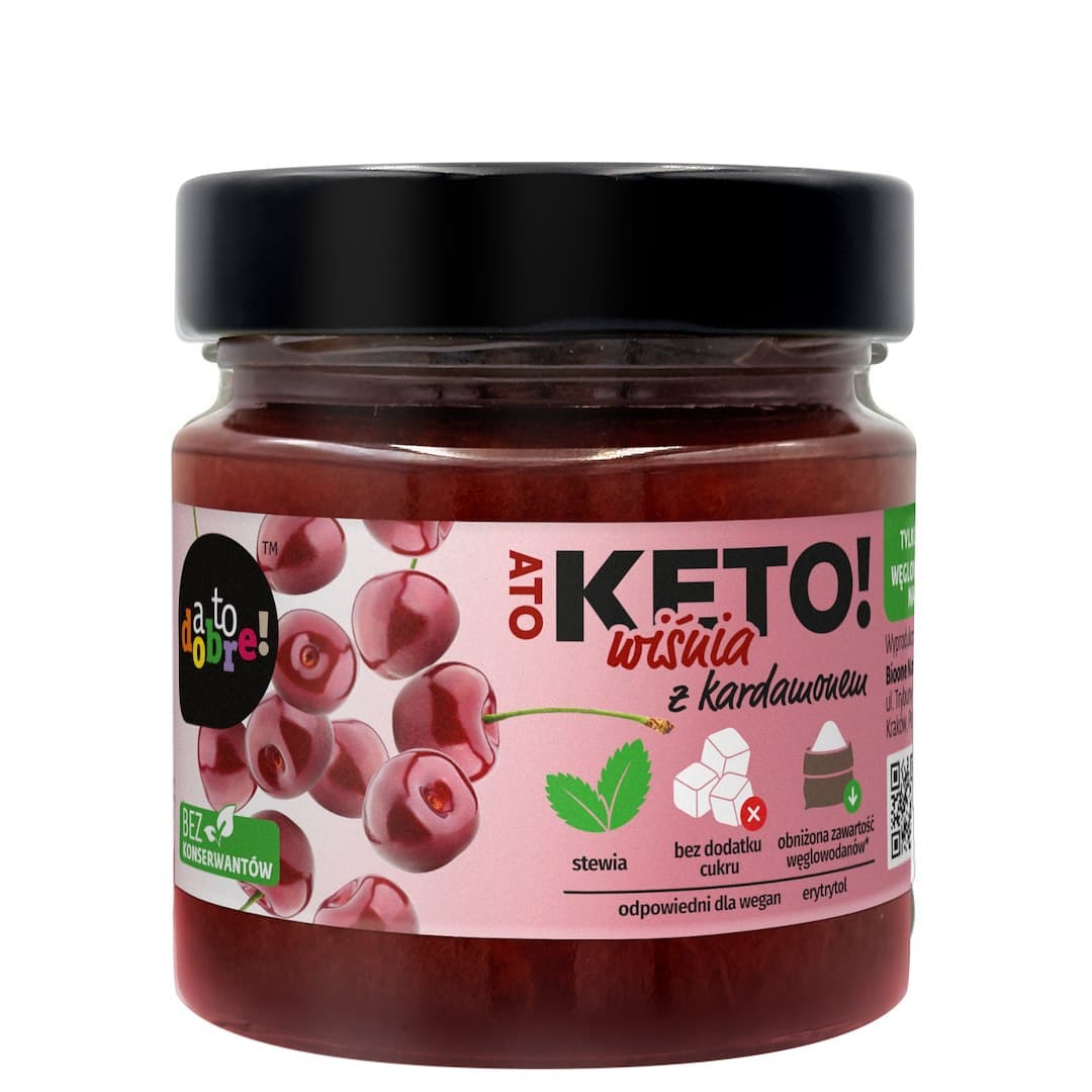 ATODOBRE! - KETO-pålæg med kirsebær og kardemomme - 200 g – emballage