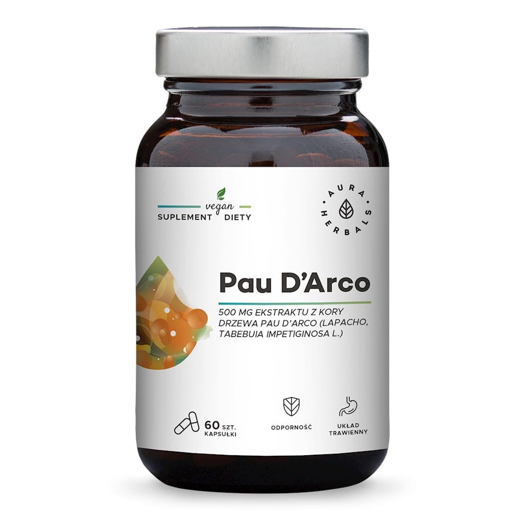 Aura Herbals Estratto di Pau D'Arco 500 mg 60 capsule – Aura Herbals confezione