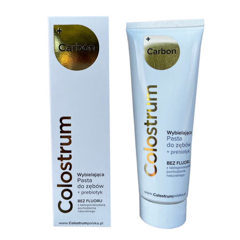 Colostrum Polska Pasta de dentes branqueadora Colostrum+ prebióticos 75 ml – Colostrum Polska packaging