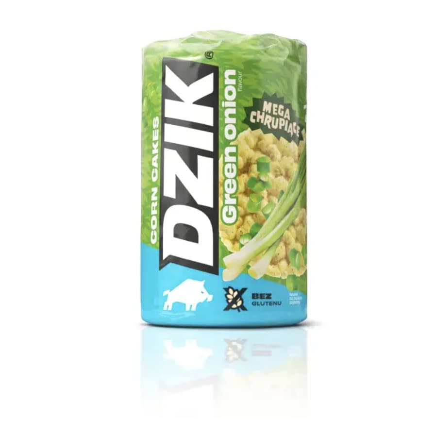 WK Dzik Maïs wafels met Groene Ui 120 g – DZIK verpakking
