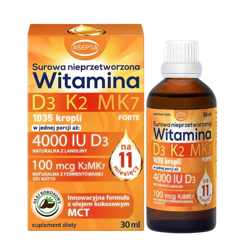 Asepta - Vitamin D3+K2 MK7 Forte