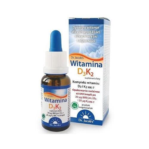 Dr. Jacob's Vitamina D3 + K2 20 ml in gocce – Dr. Jacob's confezione