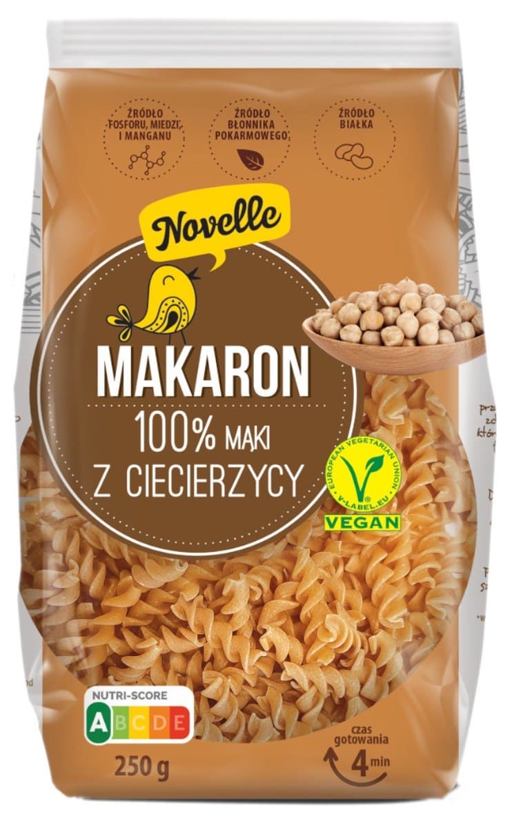 Novelle - Chickpea Pasta 100% Flour - 250g – Novelle förpackning