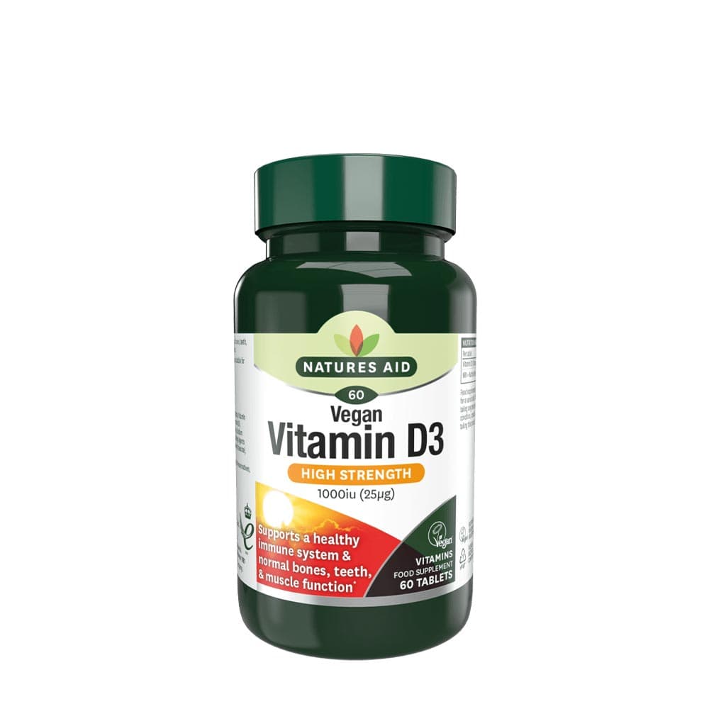 Natures Aid - Vitamin D3 1000IU (Vegan) - 60 Tabletten