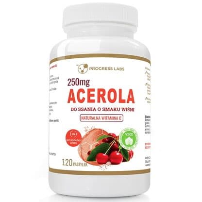 Progress Labs Acerola Forte do ssania 250 mg 120 pastilles – Progress Labs packaging