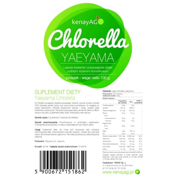 Kenay - Chlorella Yaeyama – Kenay förpackning