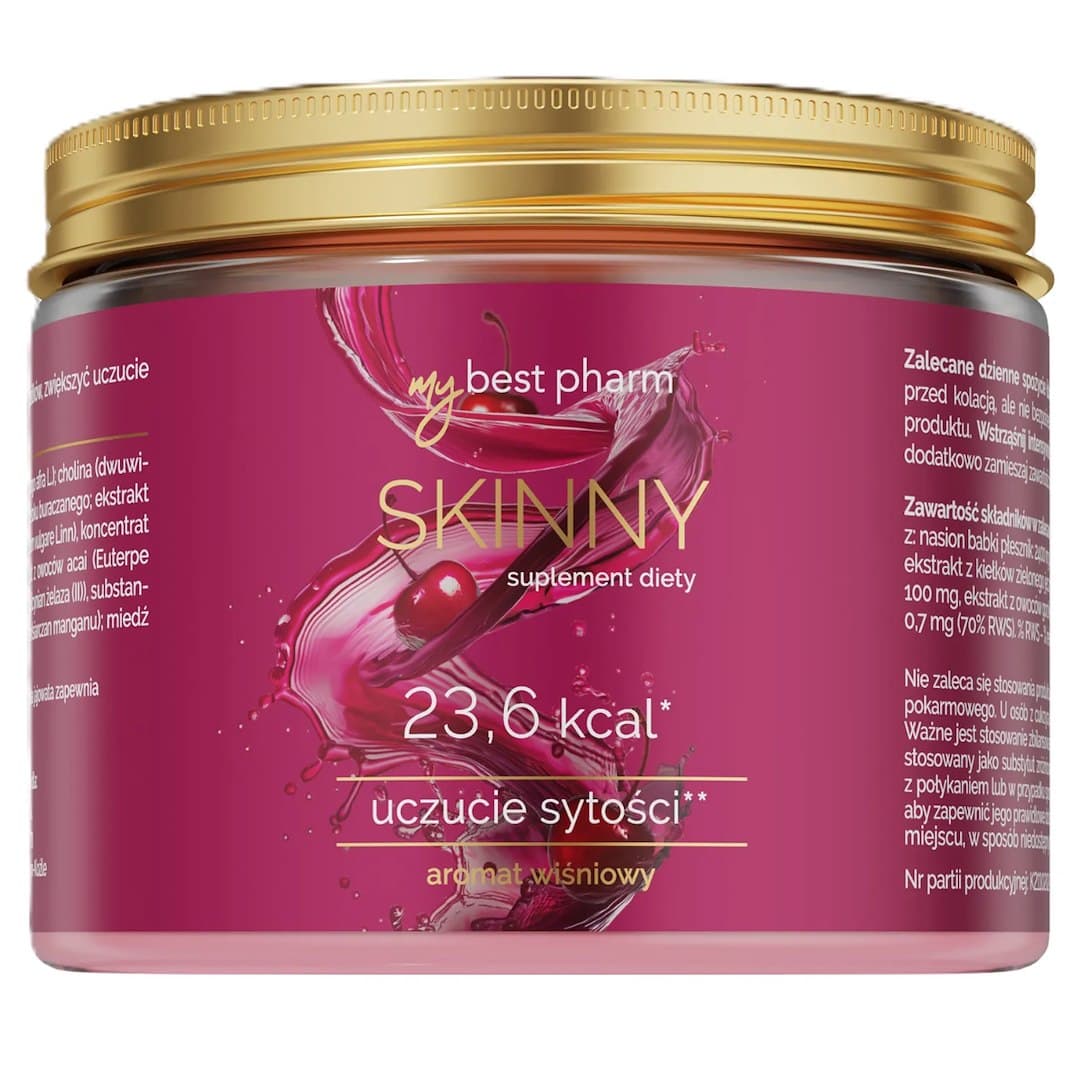 MyBestPharm MyBestSkinny poudre 222 g aromatisée à la cerise – MyBestPharm emballage