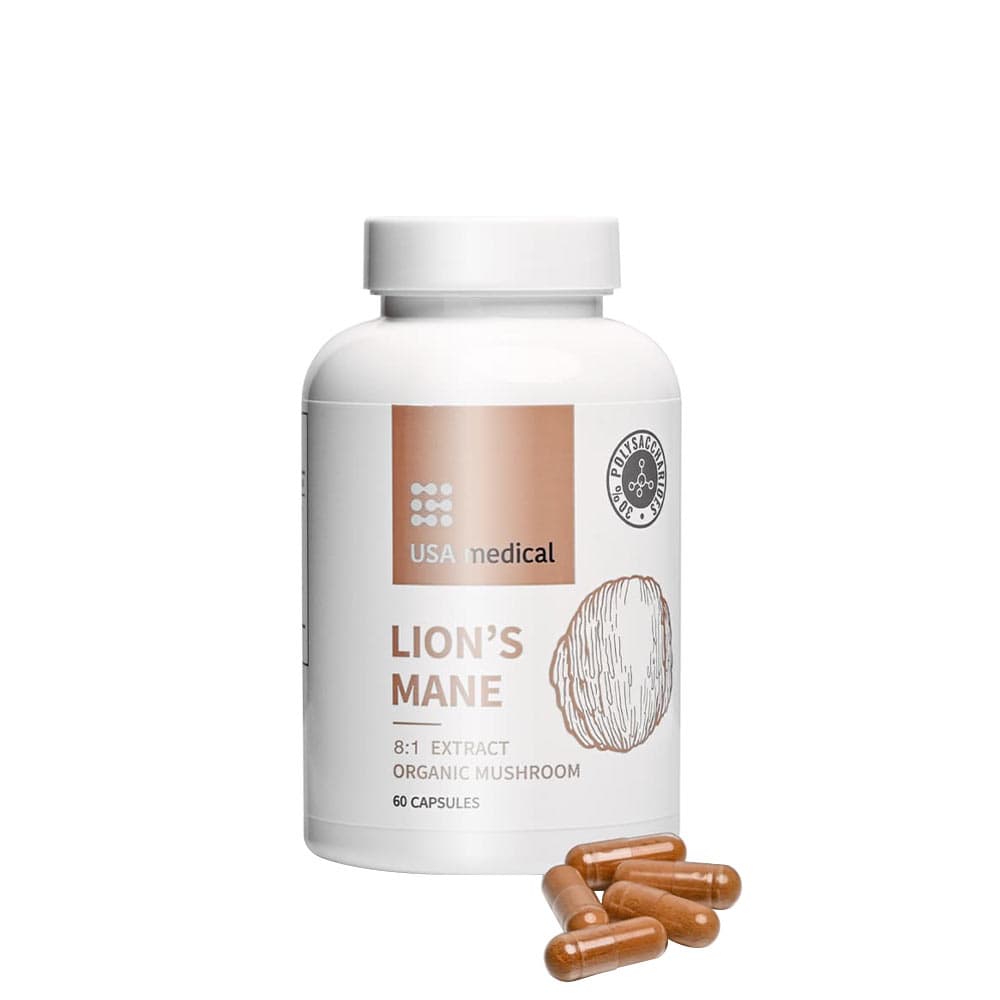 Usa Medical Lion's Mane - 60 cápsulas – Usa Medical packaging