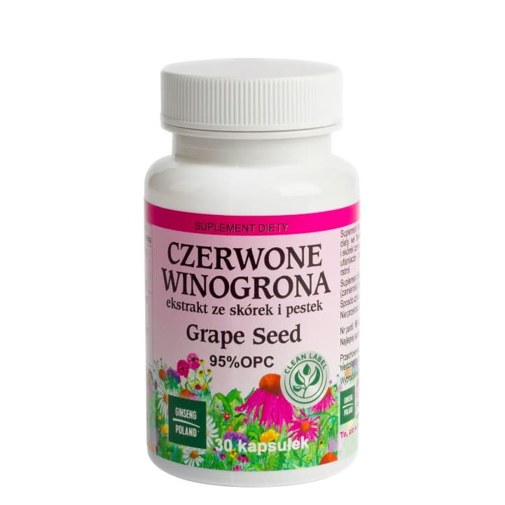Ginseng Poland - Red Grape Seed Extract 95% Opc - 30 Caps – Ginseng Poland förpackning