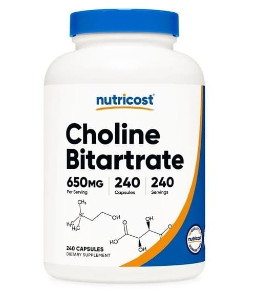 Nutricost - Bitartrate de Choline - 240 Capsules – Nutricost emballage