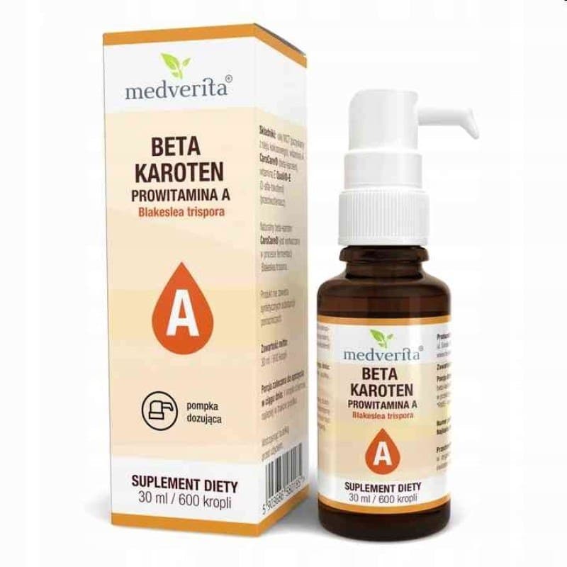 Medverita - Beta-Carotene Provitamin A Drops 30ml – Medverita förpackning