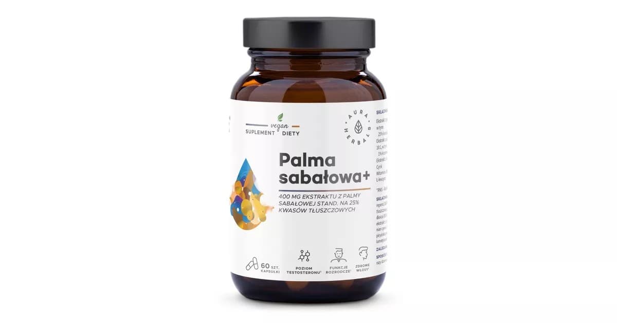 Aura Herbals - Saw Palmetto 400mg - 60 Caps – Aura Herbals förpackning