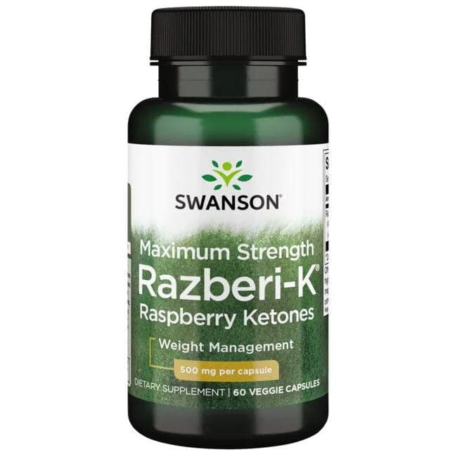Swanson Raspberry Ketones 500 mg, capsule vegane – Swanson packaging