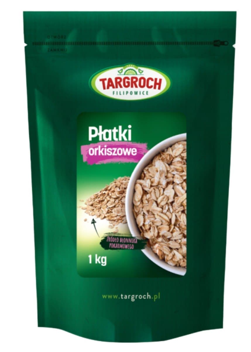 Targroch - Spelt Flakes - 1 kg – Targroch förpackning