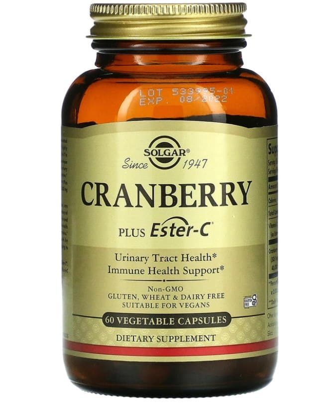 Solgar - Cranberry Plus Ester-C - 60 Vegetable Capsules – Solgar förpackning