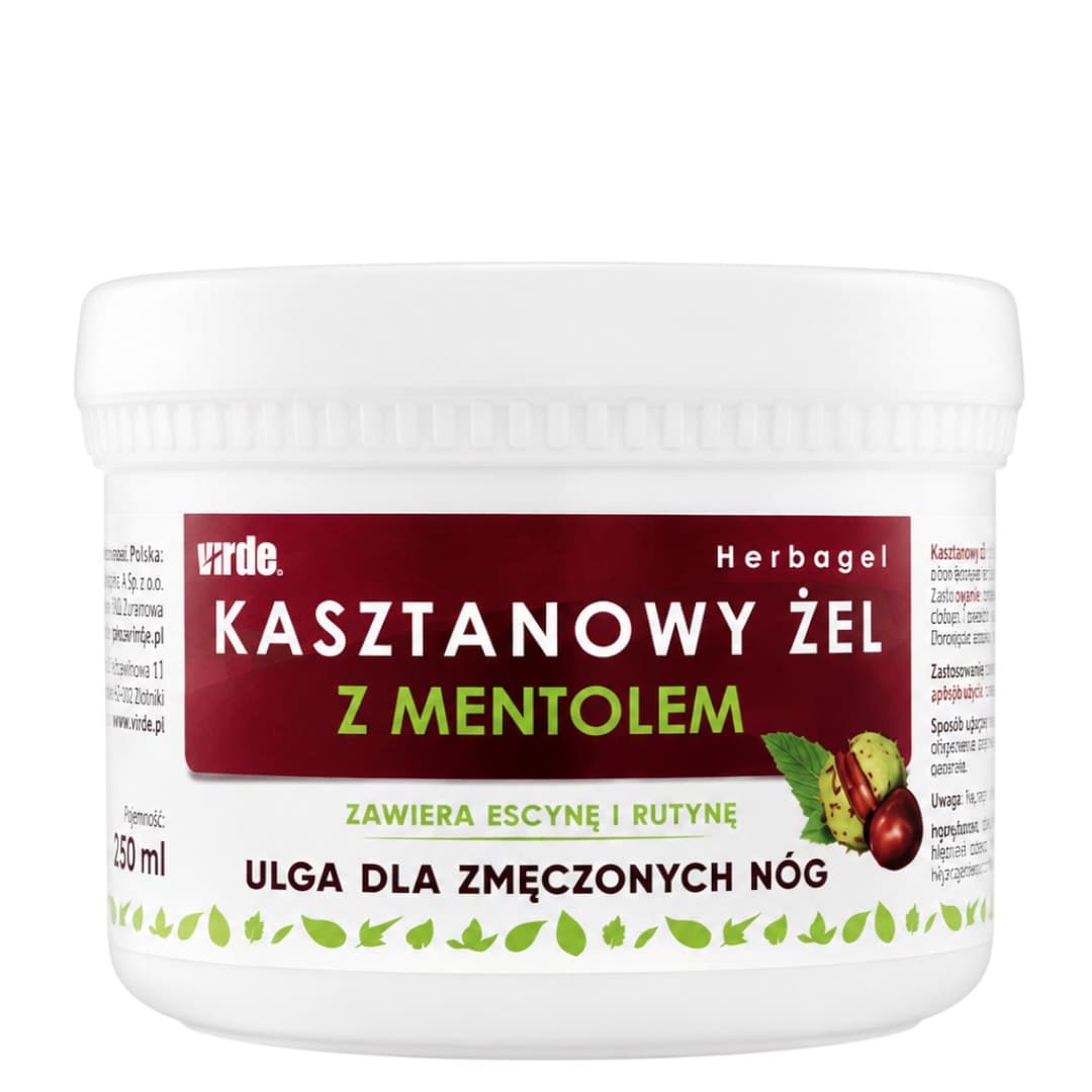 Virde - Chestnut Gel with Menthol - 250g – Virde förpackning