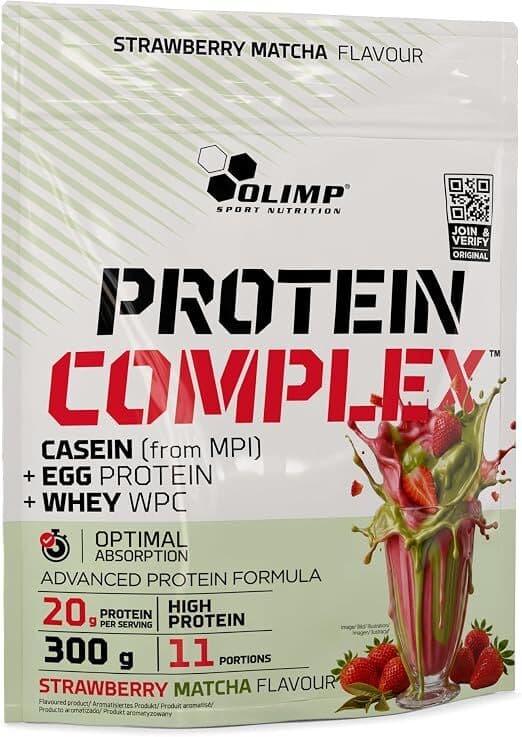 Olimp Labs - Proteinkompleks - Jordbær og matcha, 300 g – emballage
