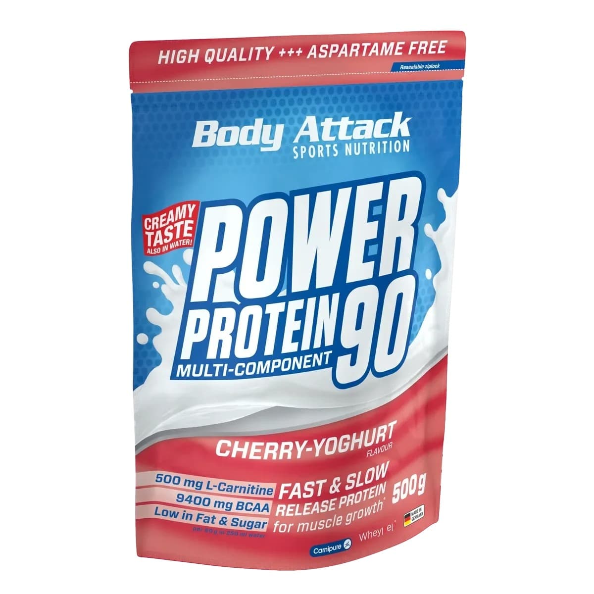 Body Attack - Power Protein 90 - Jogurt wiśniowy, 500 g – opakowanie