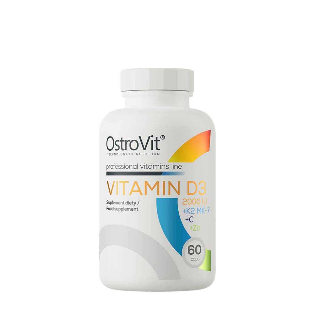 OstroVit - Vitamin D3 2000IU + K2 MK-7 + C + Zn - 60 Capsules