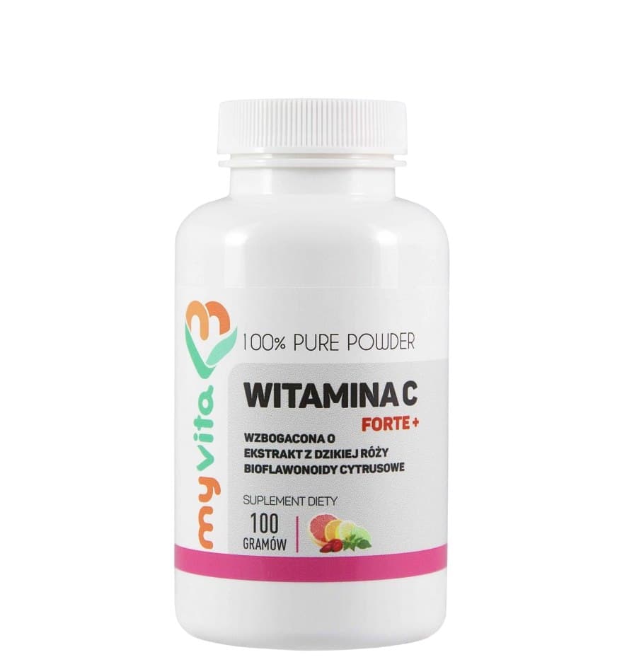 MyVita - Vitamin C FORTE+ polvere - vitamina C + bioflavonoidi + rosa canina – MyVita packaging