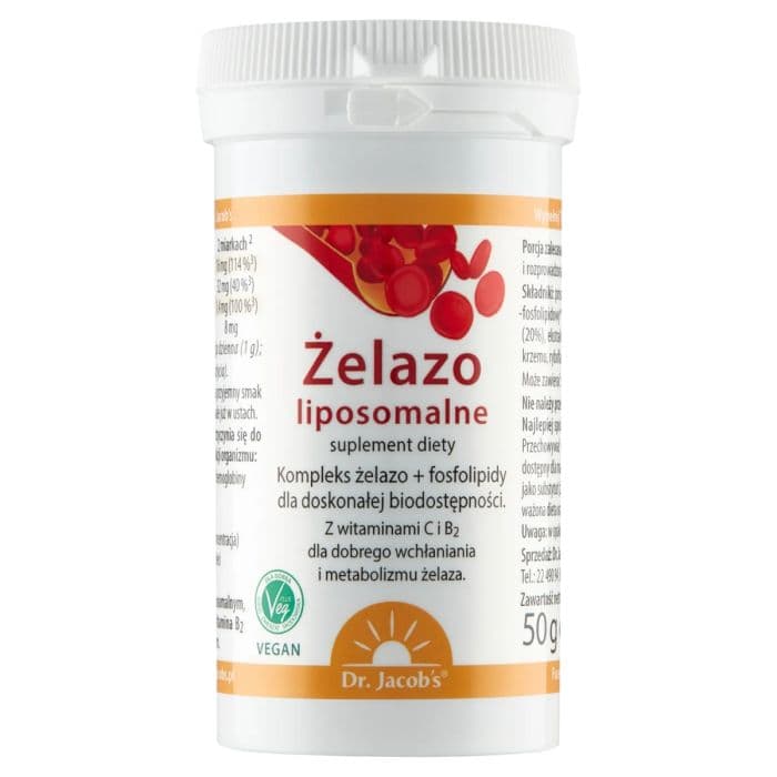 Dr. Jacob's Żelazo liposomalne 50g – Dr. Jacob's confezione