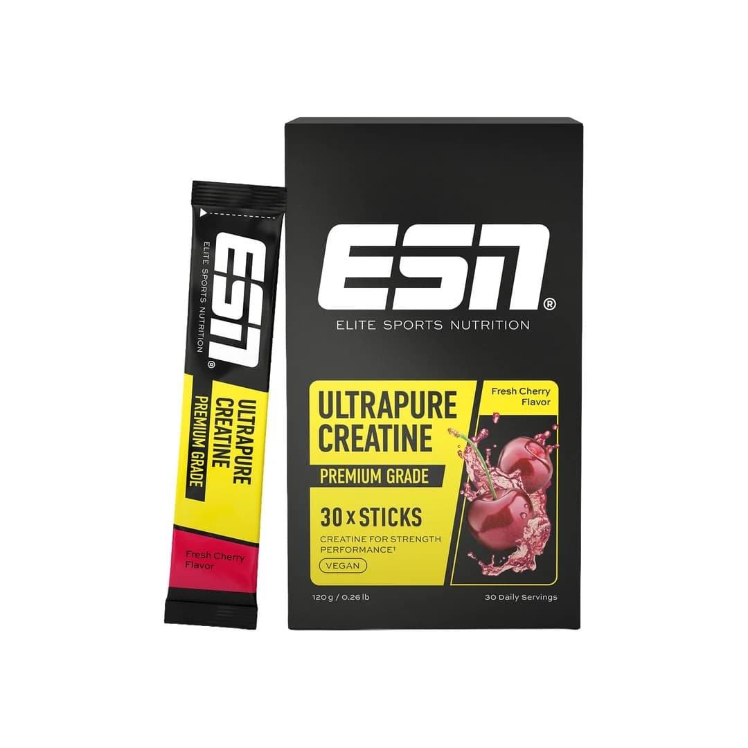 ESN - Ultrarent kreatin - Färska körsbär, 30 × 4 g portionspåsar