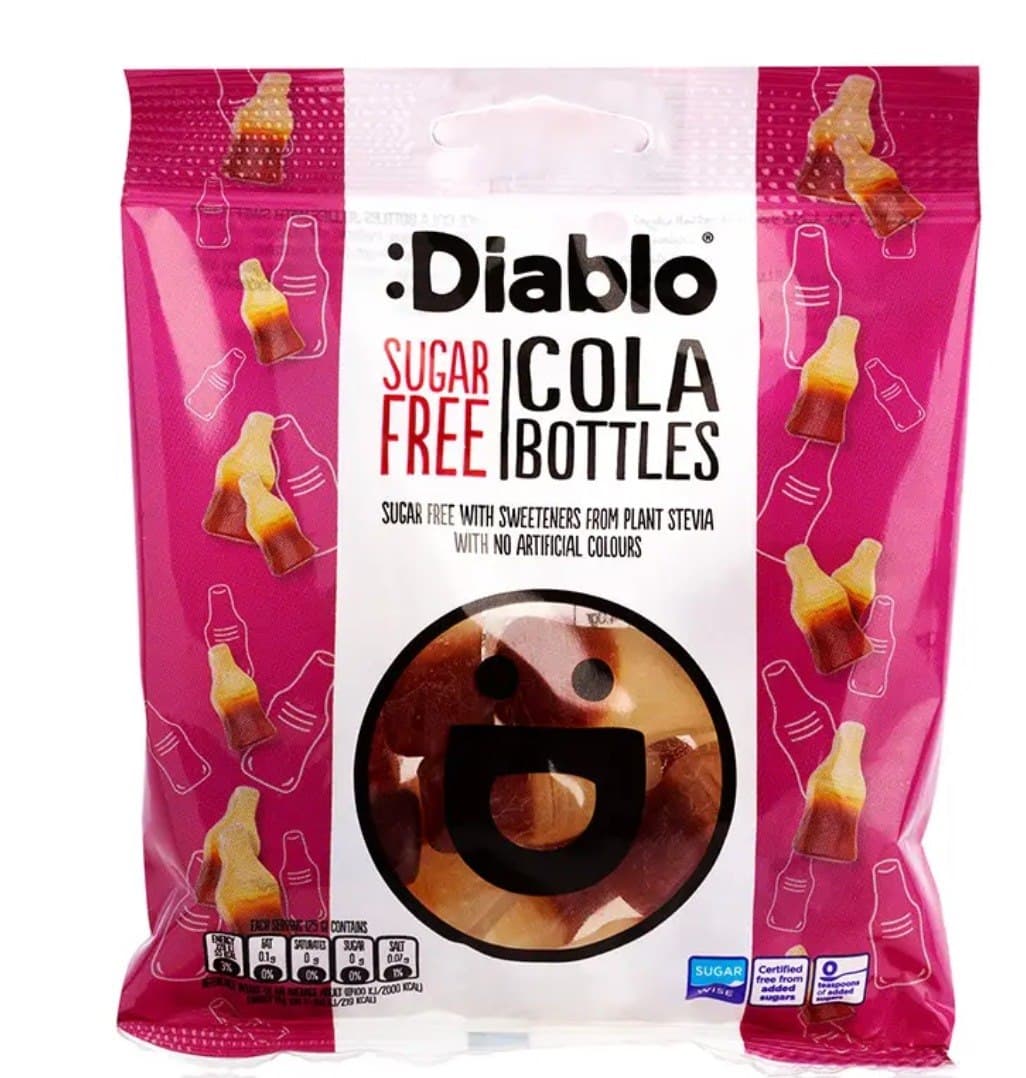 Diablo Sugar Free Cola Bottles sugar-free cola-flavoured gummies 75 g – Diablo packaging