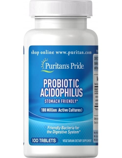 Puritan's Pride Probiotico Acidophilus 100 compresse – Puritan's Pride confezione
