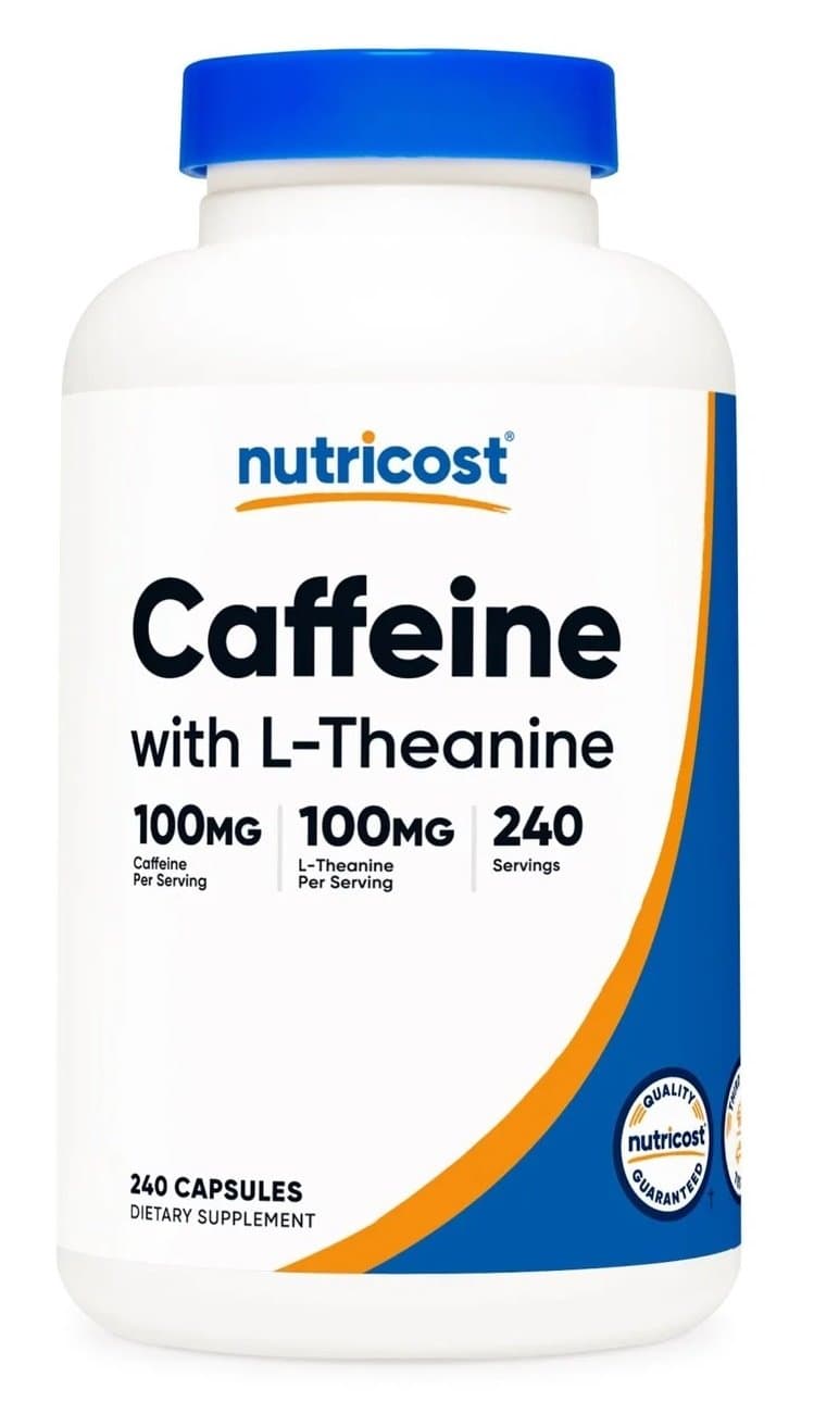 Nutricost - Koffein med L-Theanin - 240 kapslar – Nutricost Verpackung