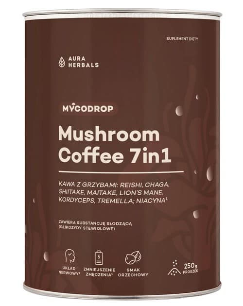 Aura Herbals - Mycodrop Mushroom Coffee 7In1 – Aura Herbals confezione