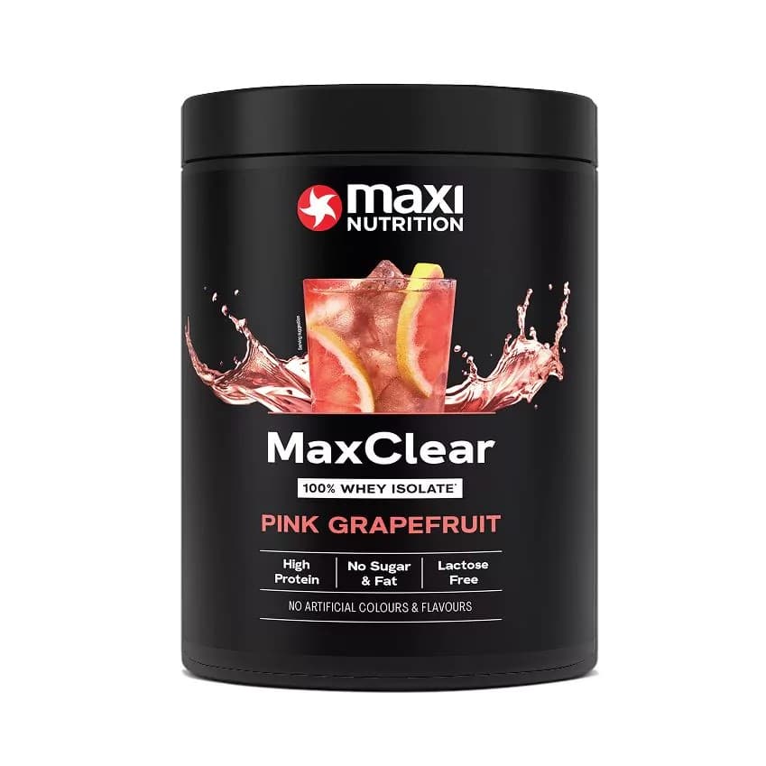 Maxi Nutrition - MaxClear 100 % klar vassle – Maxi Nutrition förpackning