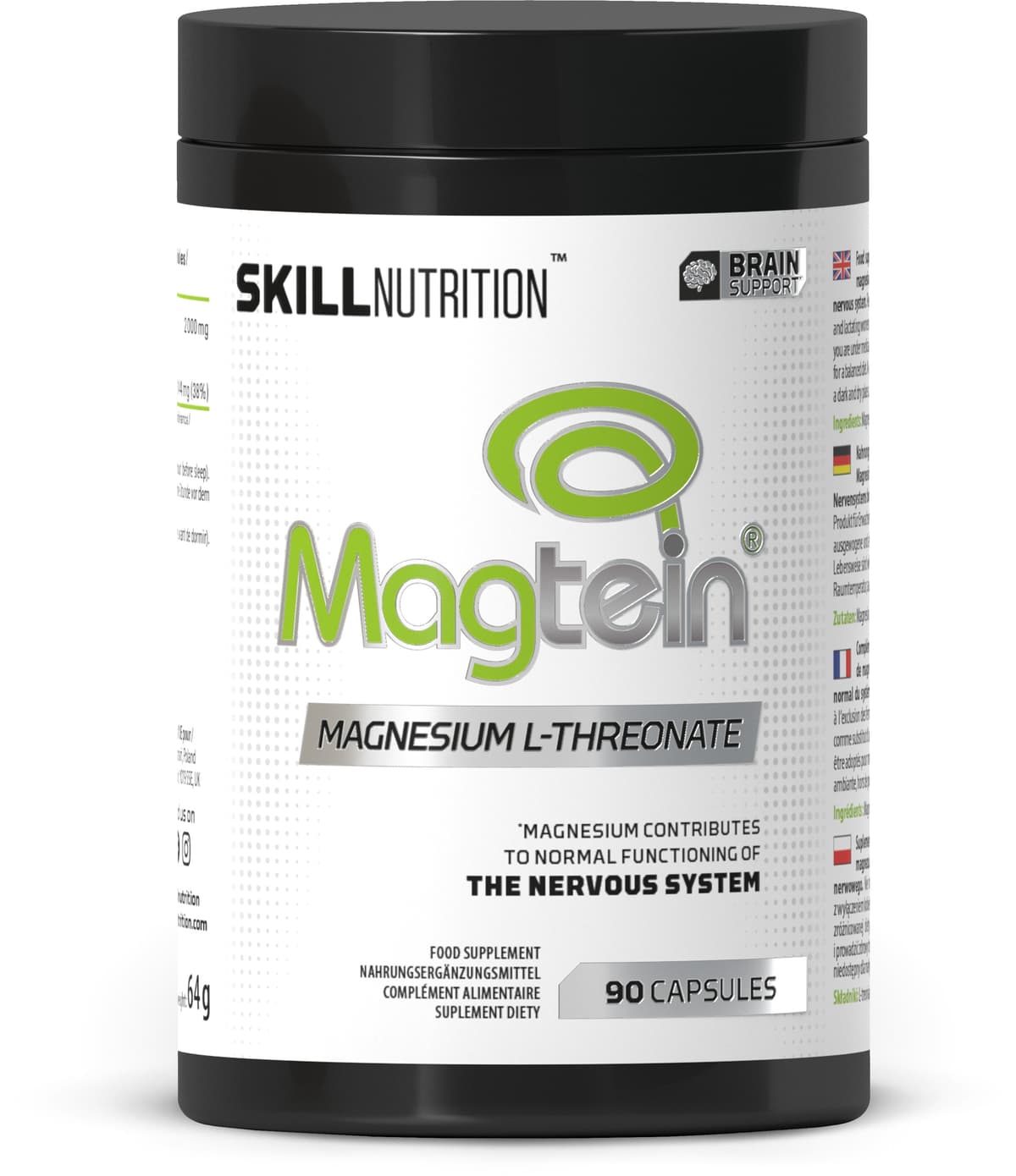 Skill Nutrition - Magtein Magnesium L-Threonate – Skill Nutrition förpackning