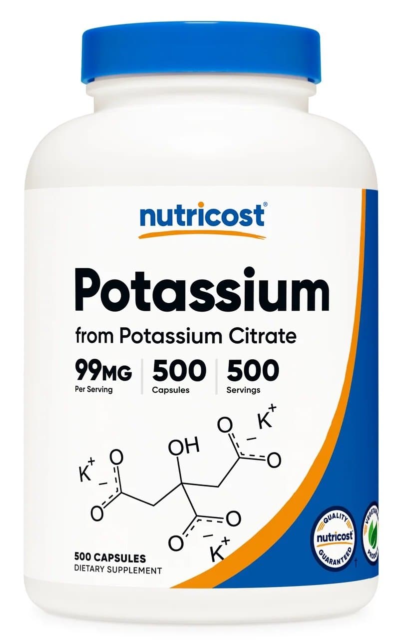 Nutricost - Citrato de Potasio - 500 Cápsulas – Nutricost empaque