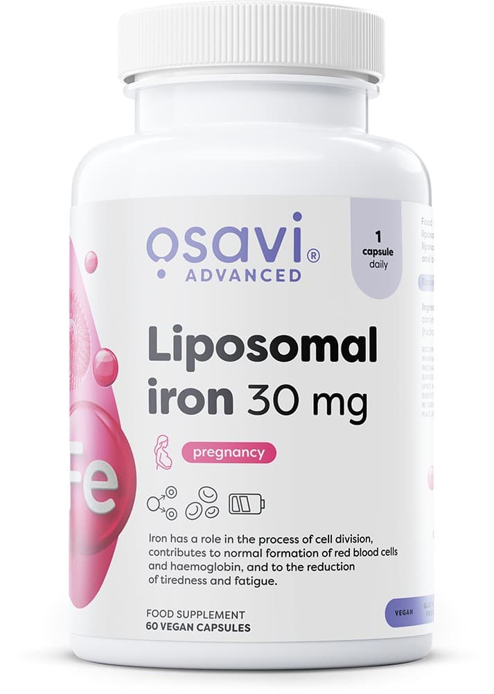 Osavi - Liposomalt jern - 30 mg, 60 veganske kapsler – emballage