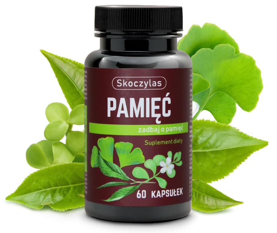 Skoczylas Pamięć (Bacopa Monnieri, Ginkgo Biloba) 60 capsule – Skoczylas confezione