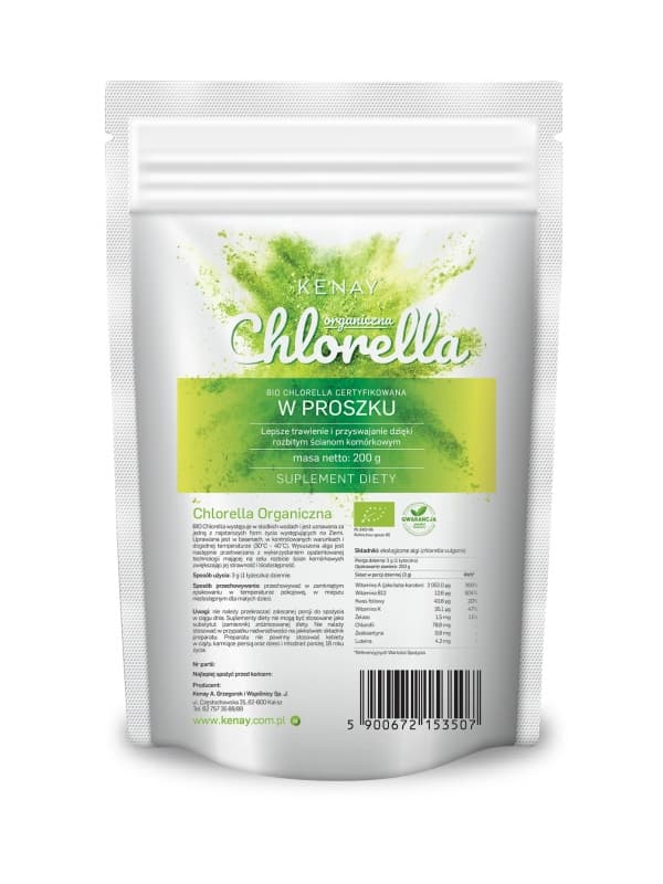 Kenay - Ekologiskt chlorellapulver – förpackning