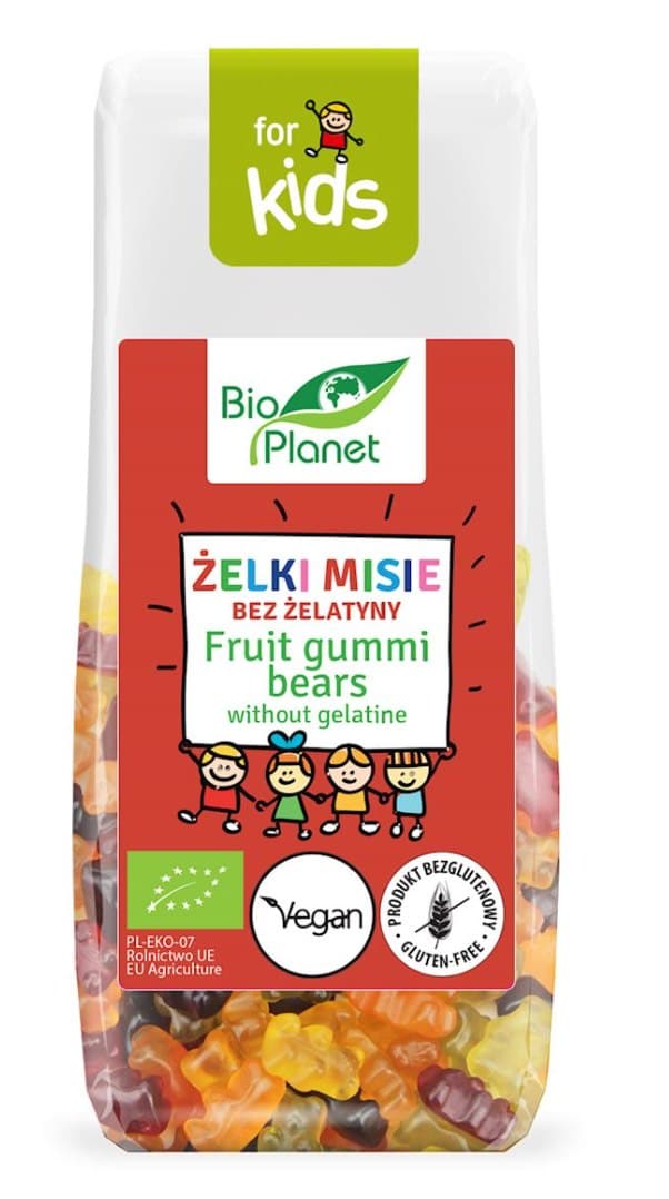 Bio Planet - Fruit Gummi Bears for Kids - 100g – Bio Planet förpackning