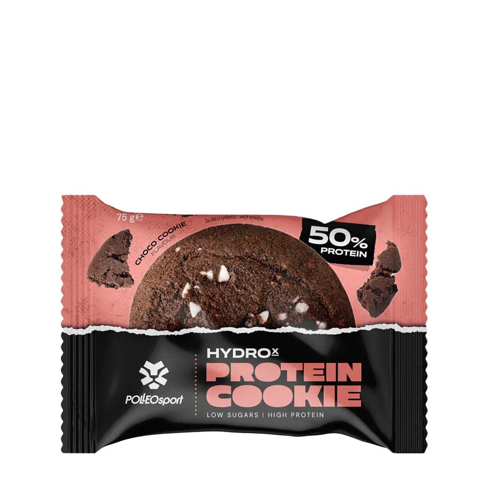 POLLEOsport - HydroX 50 % proteinkage - Chokoladekage, 75 g – POLLEOsport emballage