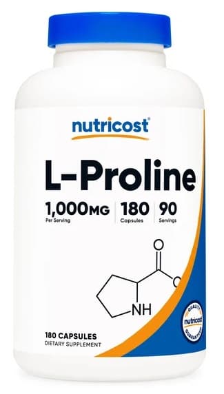 Nutricost - L-Prolina - 180 Cápsulas – Nutricost empaque