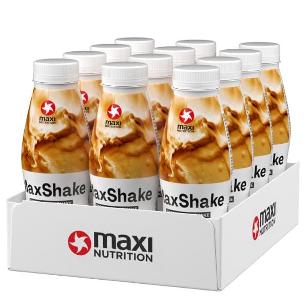 Maxi Nutrition - MaxShake proteinmilkshake - Kaffe, 12 × 330 ml, drickfärdig – Maxi Nutrition förpackning