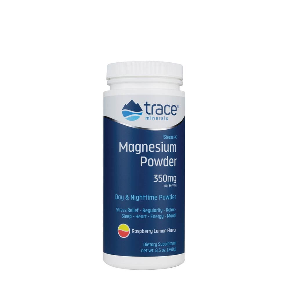 Trace Minerals Stress-X Magnesium Pulver - Hindbær & Citron - 240 g – Trace Minerals packaging