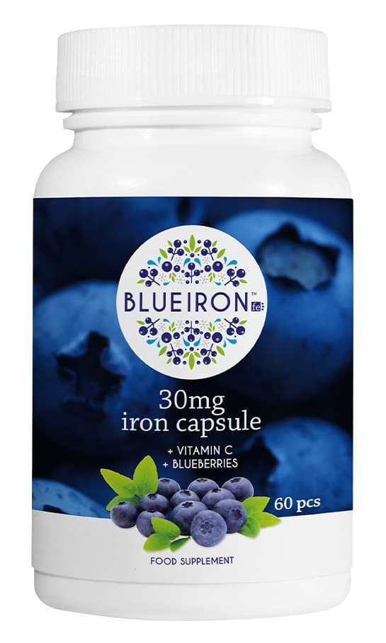BLUE IRON - IJzercapsules 21 mg (60 capsules) – BlueIron verpakking